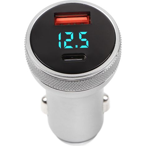 Chargeur de voiture rapide 36 W avec sortie d'énergie élevée, affichage numérique et protection de sécurité (1/5)
