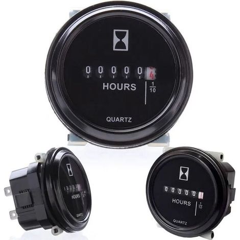 Compteur horaire, SH-1 compteur d'heures rondes, Compteur horaire 12V 24V 36V pour tracteur de bateau Jauge ronde (1/4)