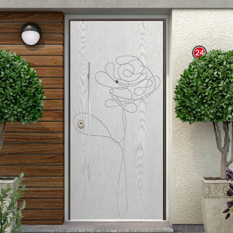 Porta Blindata con Pannello Bianco per Esterno Moderno Rose (1/2)