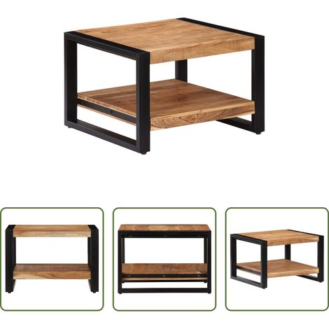 Table de salon en acacia - Table basse 60x60x40 cm Bois d'acacia massif (1/5)