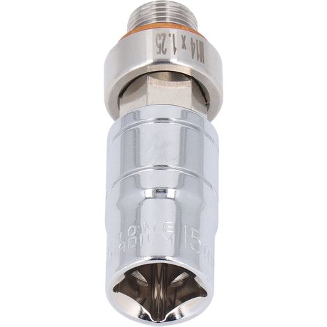 Bouchon de vidange d'huile moteur M14x1.25 en acier inoxydable, vis de carter avec tête allongée et clé (1/5)