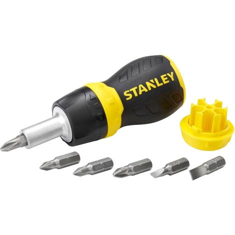 Cacciavite Giravite Nano Portainserti a Cricchetto Stanley Inserti 6 066358 (1/5)