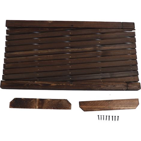 Clôture de jardin en bois extensible, hauteur 70cm, Anticorrosion, Base Stable, bordure en treillis rétractable pour parterres de fleurs de Patio (1/5)