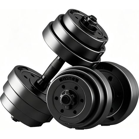 Mcc Direct 2-in-1 Adjustable Dumbbell & Barbell Set with Connecting Rod � Convertible Weight System for Full-Body Strength Training 20KG (1/5)