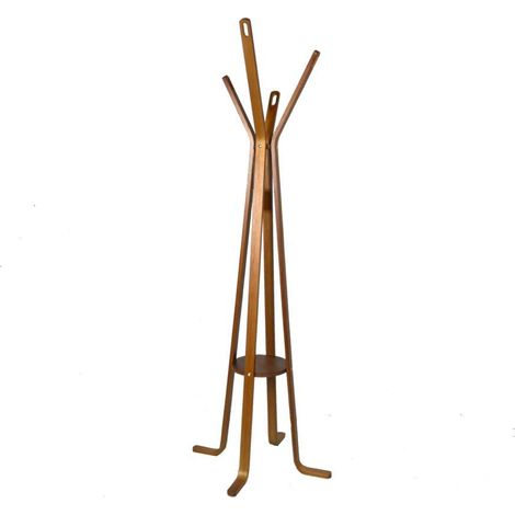 Stilvolle Nussbaum Holz Kleiderstange mit 4 Armen, 50cm x 180cm