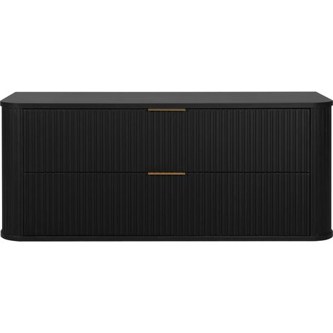 Mobile da bagno, Nero Opaco, maniglia dorata, 41,5 x 120 x 51,7 cm (1/5)