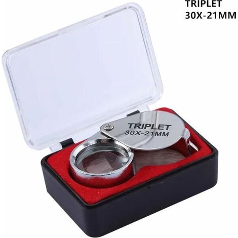 30x Schmuck Diamant Schmuck Lupe Lupe Werkzeug Auge Lupe Lupe Ausrüstung Triplet Juweliere Auge Glas Silber 30x