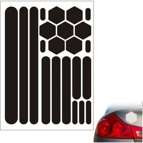 Set reflektierender Motorradhelmaufkleber, universelle Klebestreifen für Sicherheit und Sichtbarkeit, Rennsportdesign, Aufkleber und Zubehör (reflektierendes Schwarz) (1/5)