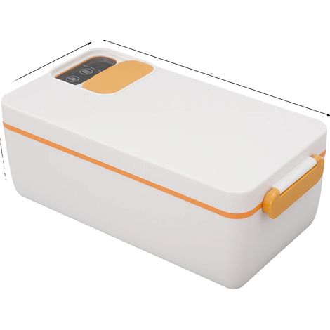 Fiambrera térmica, diseño resistente, calienta las comidas rápidamente, color naranja. (1/2)