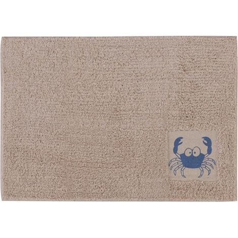 Badematte aus Baumwolle rutschfest mit Krabbe Motiv (1/2)