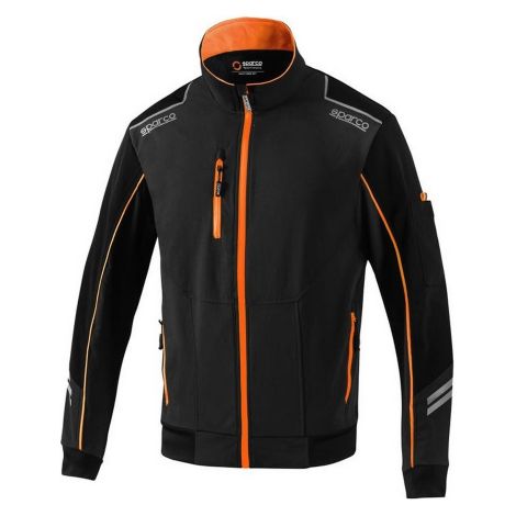 Veste technique coupe-vent Sparco Austin tech light shell taille XS veste noir/orange fluo avec fermeture e'clair e'tanche, inserts anti-abrasion et bandes re'fle'chissantes Nero/Arancione Fluo XS