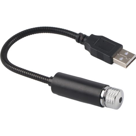 Projecteur Lumière Étoilée - Réglable 90° - Alimentation USB - Pour Voiture - Aluminium ABS - Rouge - 1 Pièce