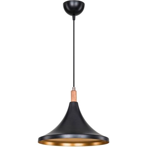 Lampada a sospensione 70h cm colore nero e oro Kano