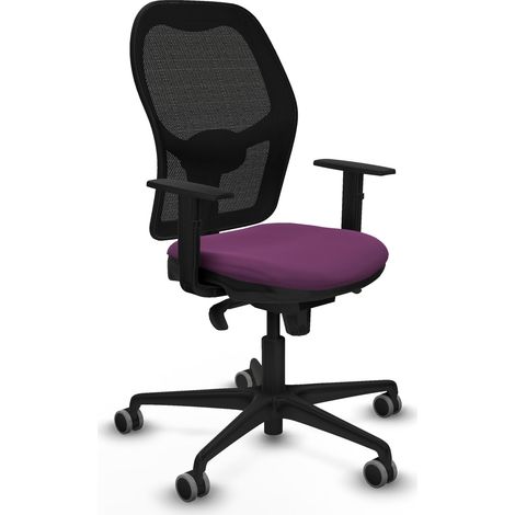 Jorquera sincro malla negra similpiel morado brazos 1D base nailon  ruedas 65mm engomada