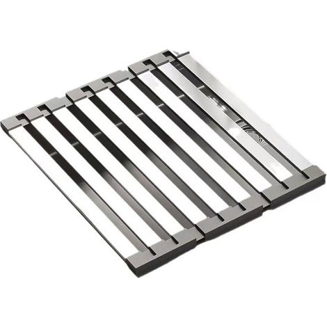 Rollbarer Geschirrtrockner – Rollbarer Abtropfkorb – 45 x 32,5 cm – Hitzebeständiger Geschirrtrockner – Edelstahl – Kühlgestell – Zusammenklappbar und abnehmbar – Geeignet für Küche, Spüle, Obst und G