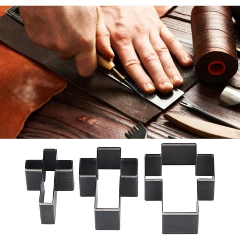 Ensemble de 3 moules à découper le cuir en forme de croix, à poinçonner à la main, de 69, 61 et 53 mm de hauteur. (1/5)