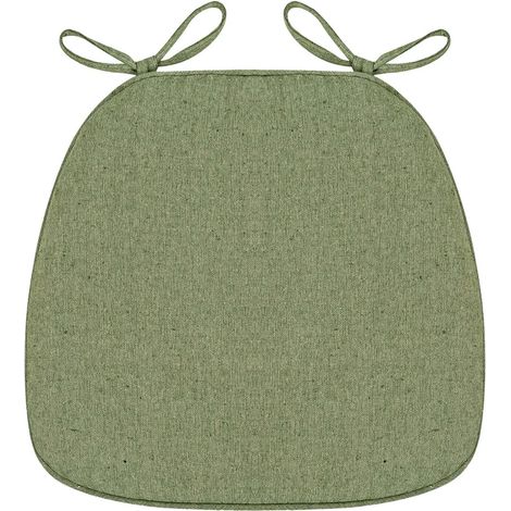 Coussin de chaise avec attaches, 40,6 x 33 x 5,1 cm, antidérapant, pour chaises de cuisine et de salle à manger, garnissage en mousse haute densité, housse amovible, vert (1/5)