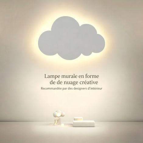 Applique murale nuage blanche LED lumière blanche 30 cm 18W