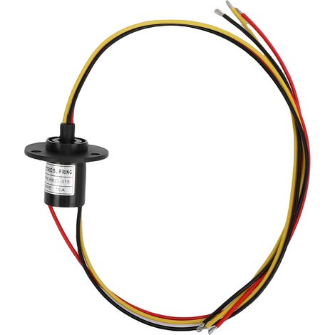 Connettore elettrico a 3 fili per motorino elettrico ad anello collettore rotante a 360 gradi, 15 A, 250 giri/min, conduttore di precisione di piccolo diametro (22 mm). (1/5)