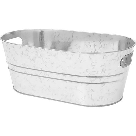 Bac À Boissons - Bac À Glace Ovale En Acier Galvanisé - Pour Fêtes À Domicile Et Événements Extérieurs - 1 Pièce