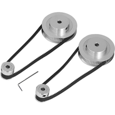 Poulie de distribution 20 dents et 60 dents, roue synchrone en aluminium, courroie crantée de 280 mm de long et 6 mm de large, pour imprimante 3D, alésage de 5 mm/0,2 pouce. (1/5)