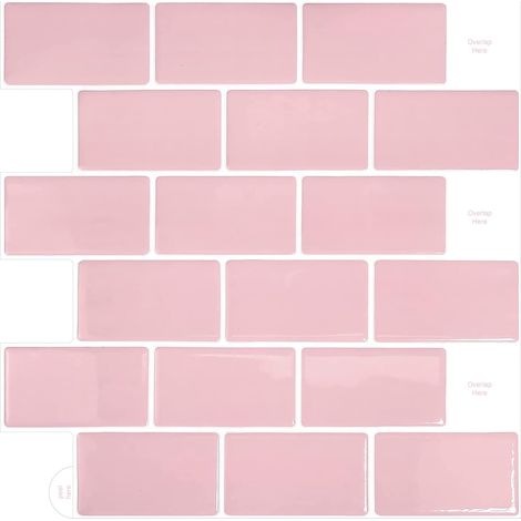 10 Pcs Rose Sticker Carrelage Adhesif Mural 3d Cuisine Salle de Bain (30.5x 30.5cm) (1/5)