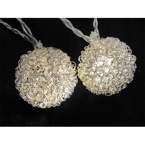 Guirnalda 10 bolas led plata