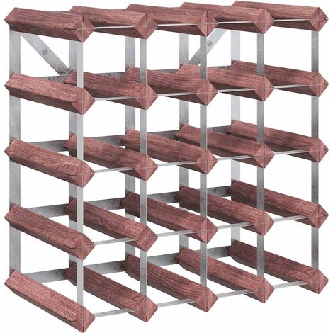 vidaXL Wine Rack for 20 Bottles Brown Solid Wood Pine