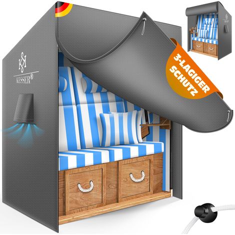 KESSER® Funda silla de playa 600D, impermeable, invierno - Gris, 155 cm (1/5)
