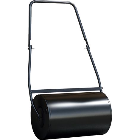 Rouleau à gazon, rouleau de jardin, contient 38 litres d'eau ou de sable, dimensions : 60 x 32 x 105 cm, noir. (1/5)