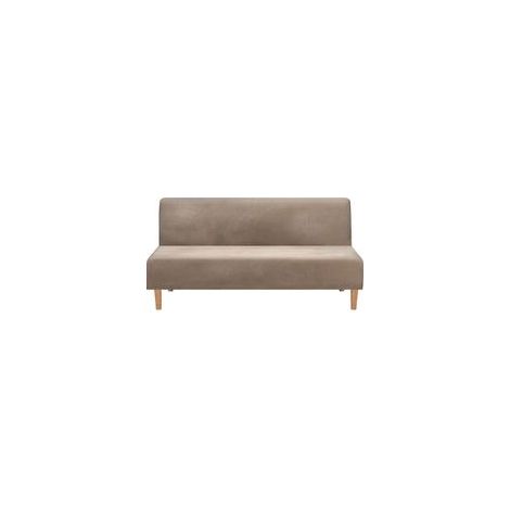 Copridivano convertibile senza braccioli, in velluto elasticizzato, spesso, morbido e confortevole, per divano letto e divano letto pieghevole (velluto spesso color tortora)