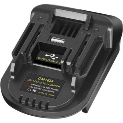 Adaptateur de batterie DM18M pour outils Makita 18 V, pour batteries Dewalt 20 V et Milwaukee M18 18 V vers batteries Makita 18 V BL1830 BL1840 BL1850 avec port de charge USB (1/4)