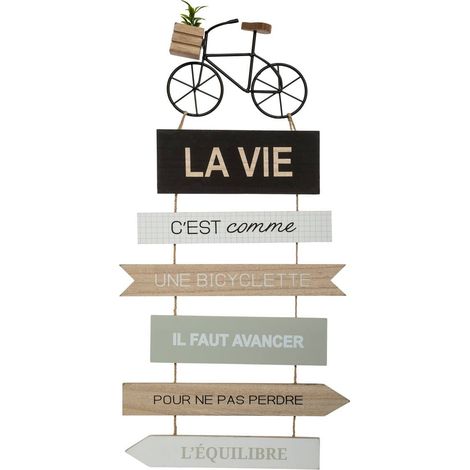 Decoración mural Bicicleta - metal - 28x60 cm - Atmosphera créateur d'intérieur