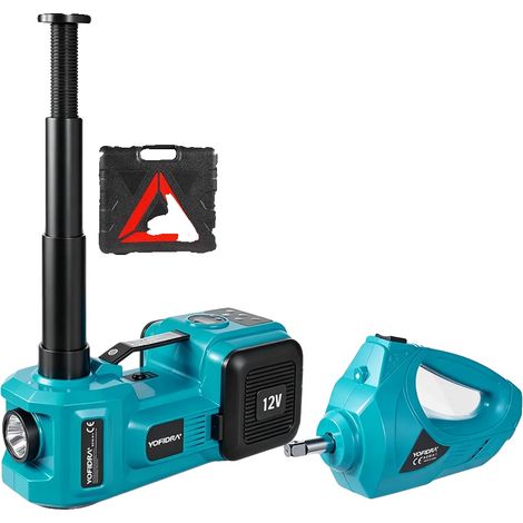 Crick de voiture électrique, capacité de levage de 5 T, alimentation 12V CC, puissance maximale de 180W, hauteurs de levage de 36 à 53 cm, pompe à air de 150 PSI (1/5)