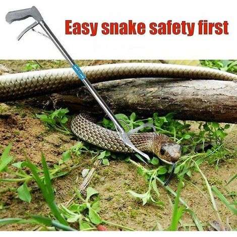 pinces à serpent pliables bâton attrape-reptile pince pliante mâchoires larges outil de contrôle en 1m acier inoxydable (1/5)