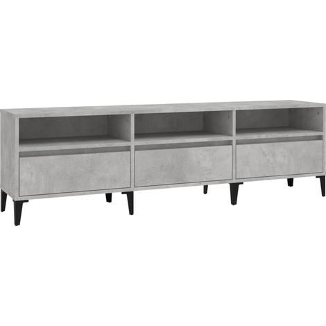 Mueble TV multimedia estantería para televisión buffet para televisión comedor salón dormitorio 150 x 30 x 44,5 cm madera contrachapada gris 020025972