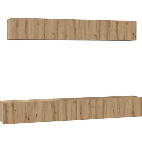 Maison Exclusive - TV-Schrankset Wandmontiert 5 pcs Artisan-Eiche