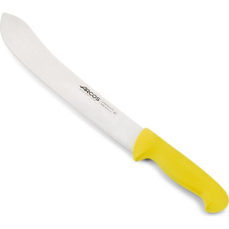 Coltello da macellaio Arcos Colore - Prof 292800 in acciaio inox Nitrum e mango polipropilene ergonomico giallo e lama 30 cm. (1/5)