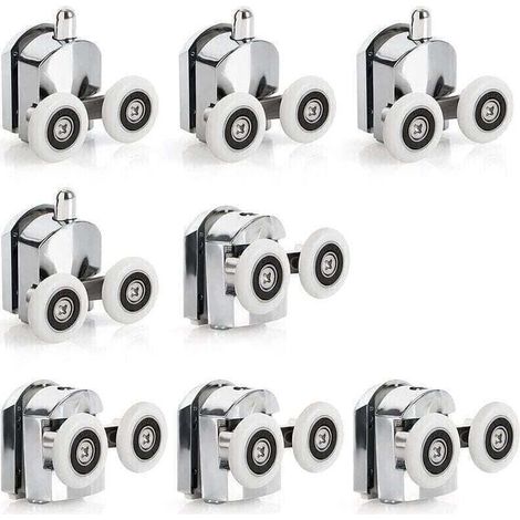 Ulisem8 Roulettes Porte de Douche Coulissante Roulette Porte Coulissante Douche en Alliage de Zinc 23 mm de Diamètre Roues Jumelées de Rechange pour Salle de Bain (1/4)