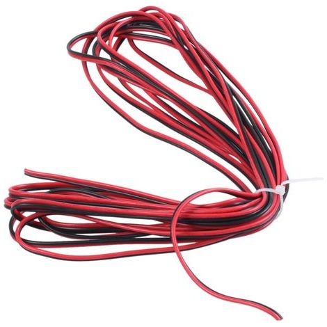 Câble électrique 5M 22AWG noir rouge double pour haut-parleur auto (1/5)