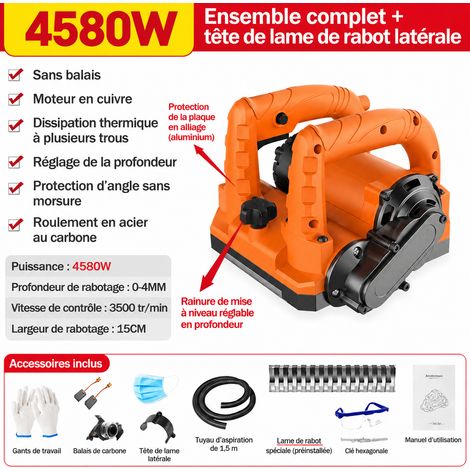 Rabot mural électrique 27 lames alliage titane profondeur 0-4 mm avec tube à poussière 27 réf 3449 1 kg – Livraison gratuite