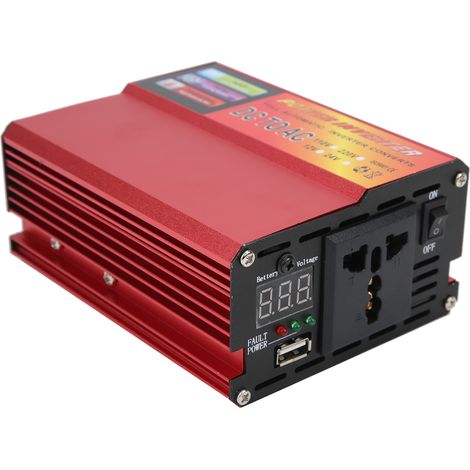 Convertisseur de puissance portable CC 12 V vers CA 220 V, onduleur à onde modifiée 500 W avec affichage numérique (1/5)