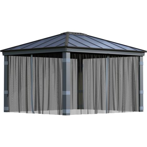 Canopia Moustiquaires pour tonnelle de jardin Dallas 4X2 Gris (1/5)