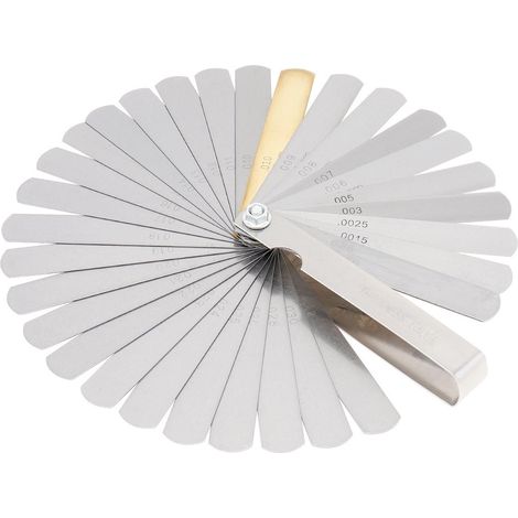 Jeu de Cales D'épaisseur, Jauges D'épaisseur en Acier Inoxydable, Jauge D'épaisseur Double Mesure de Précision, Jauges D’épaisseur Pliante 32 Lames (1/5)