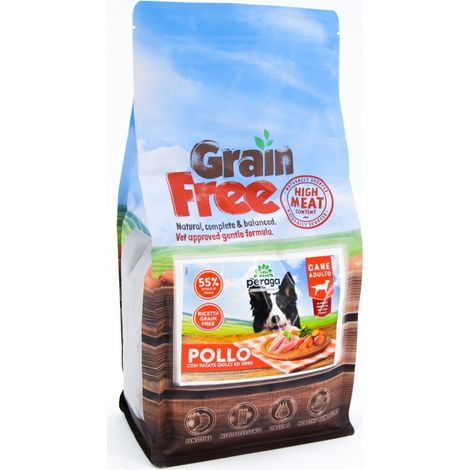 CROCCHETTE PERAGA GRAIN FREE PER CANE ADULTO 2KG POLLO CIBO PER CANI