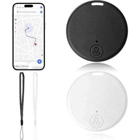 2 Bluetooth 5.2 GPS Tracker, multi - objets Smart locator pour clés, porte - monnaie, animaux, valises, sacs, alarme sonore, portée 15 m, batterie remplaçable, compatible avec iOS et Android via l'app (1/5)