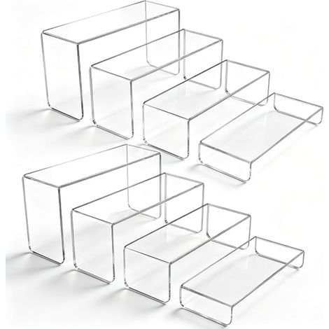 Clear Acrylic Display Stand, Clear Acrylic Cupcake Stand Holder for Cupcakes Cosmetics Collectibles (Rectangular) (1/4)