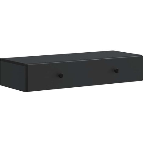 Mesa Lateral Montada en la Pared Negro 87,5 x 34,5 x 17 cm