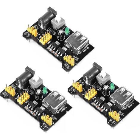 Scheda di prototipazione a 3 pezzi con adattatore di alimentazione, modulo di alimentazione 3,3 V e 5 V (1/5)
