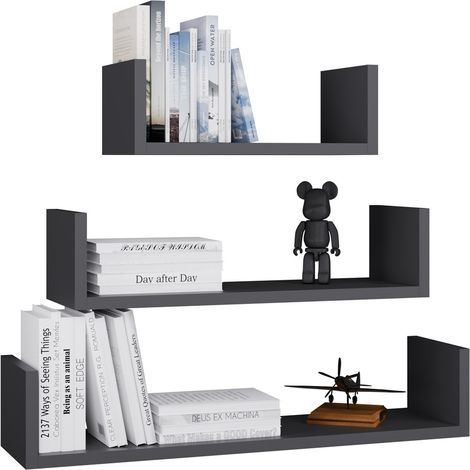 Hängeregal mobi 3P 3er-Set - Moderne Wandregale anthrazit (1/5)